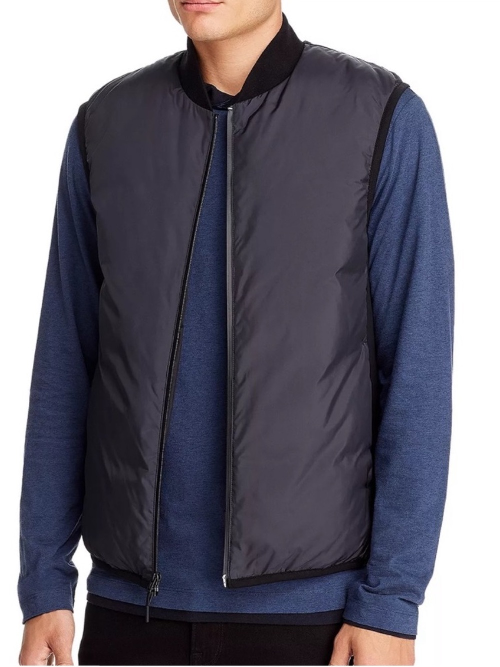 Theory Men’s Navy Quilted Zip Vest size L